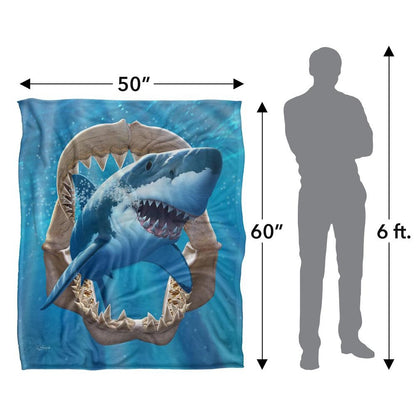 Multicoloured - Close up - JQ Licensing Hunting Shark Supersoft Blanket