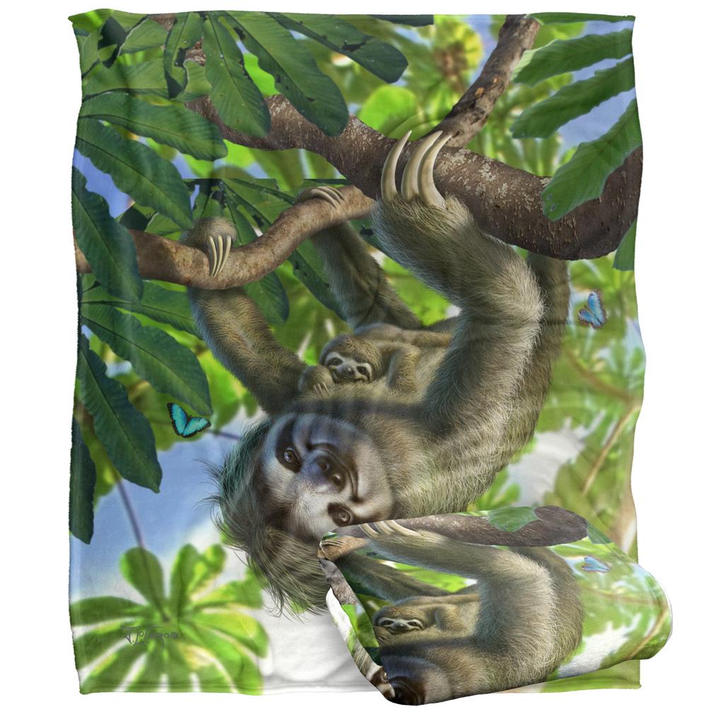 Multicoloured - Back - JQ Licensing Family Sloth Supersoft Blanket