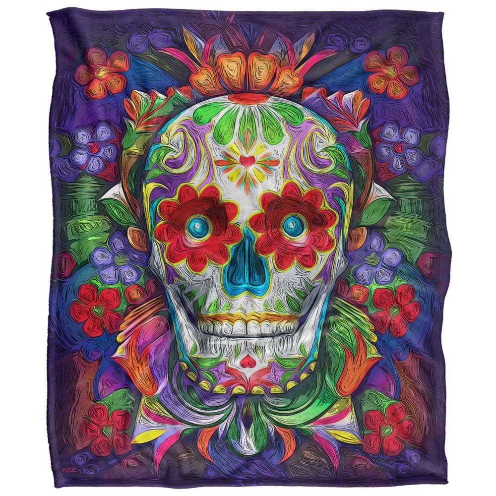 Multicoloured - Front - JQ Licensing James Piazza Silky Sugar Skull Supersoft Blanket