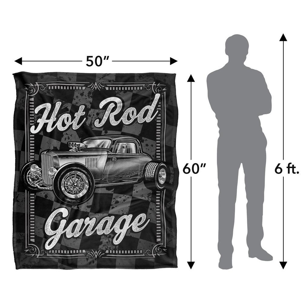 Multicoloured - Pack Shot - JQ Licensing James Piazza Garage Silky Hot Rod Supersoft Blanket