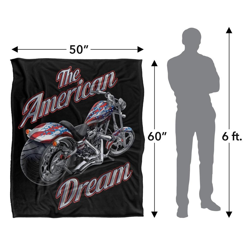 Multicoloured - Pack Shot - JQ Licensing James Piazza The American Dream Silky Motorbike Supersoft Blanket