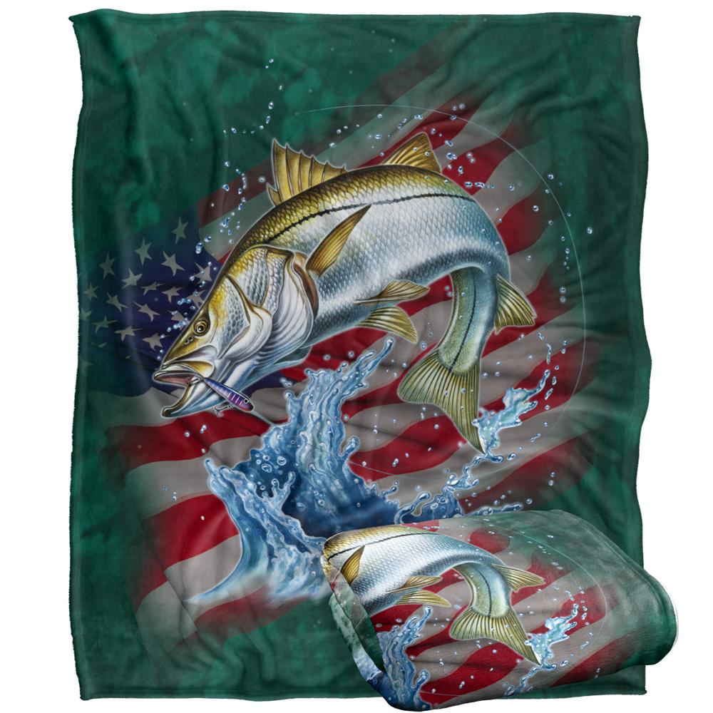 Multicoloured - Back - JQ Licensing Patriotic Silky Snook Fishing Supersoft Blanket