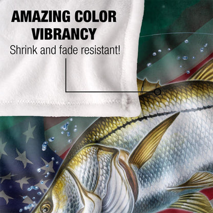 Multicoloured - Lifestyle - JQ Licensing Patriotic Silky Snook Fishing Supersoft Blanket