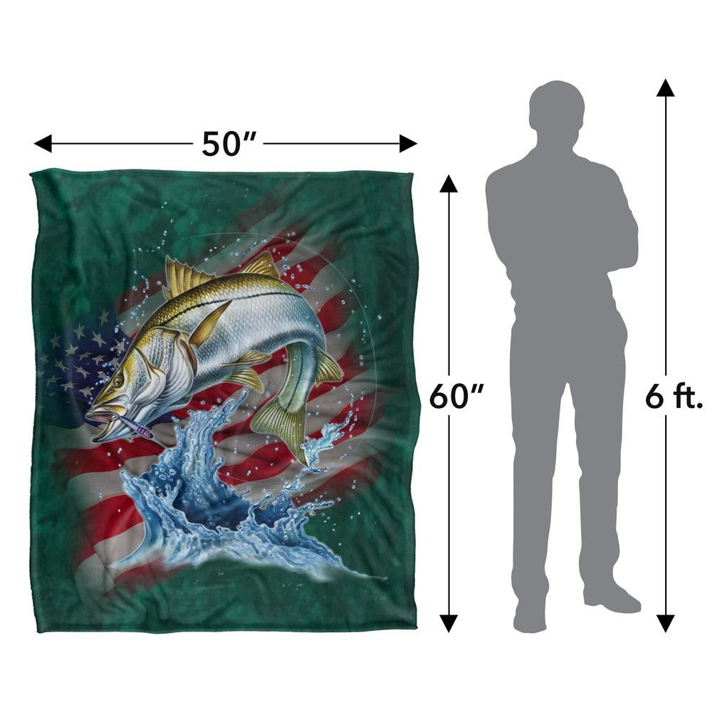 Multicoloured - Pack Shot - JQ Licensing Patriotic Silky Snook Fishing Supersoft Blanket