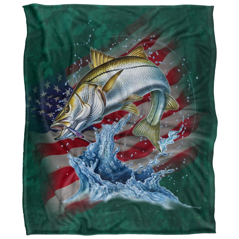 Multicoloured - Front - JQ Licensing Patriotic Silky Snook Fishing Supersoft Blanket