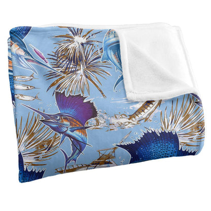 Multicoloured - Side - JQ Licensing Silky Sailfish Fishing Supersoft Blanket