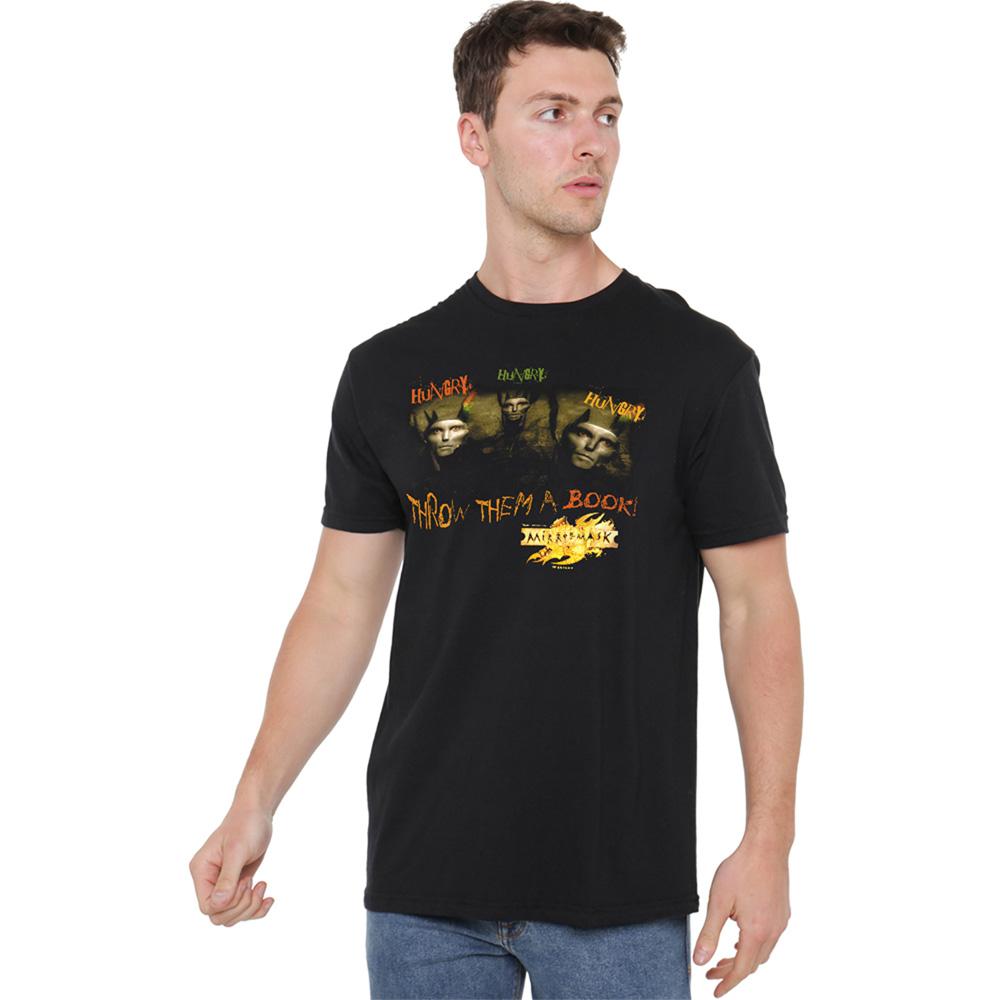 Black - Back - MirrorMask Unisex Adult Hungry T-Shirt