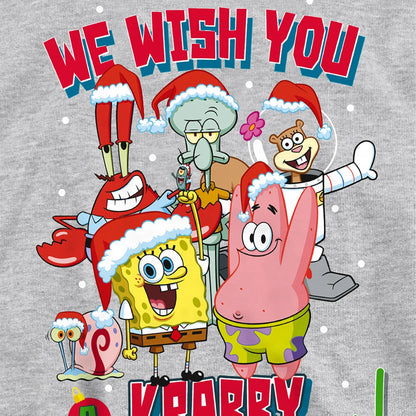 Athletic - Side - SpongeBob SquarePants Childrens-Kids Crabby Christmas Heather Hoodie