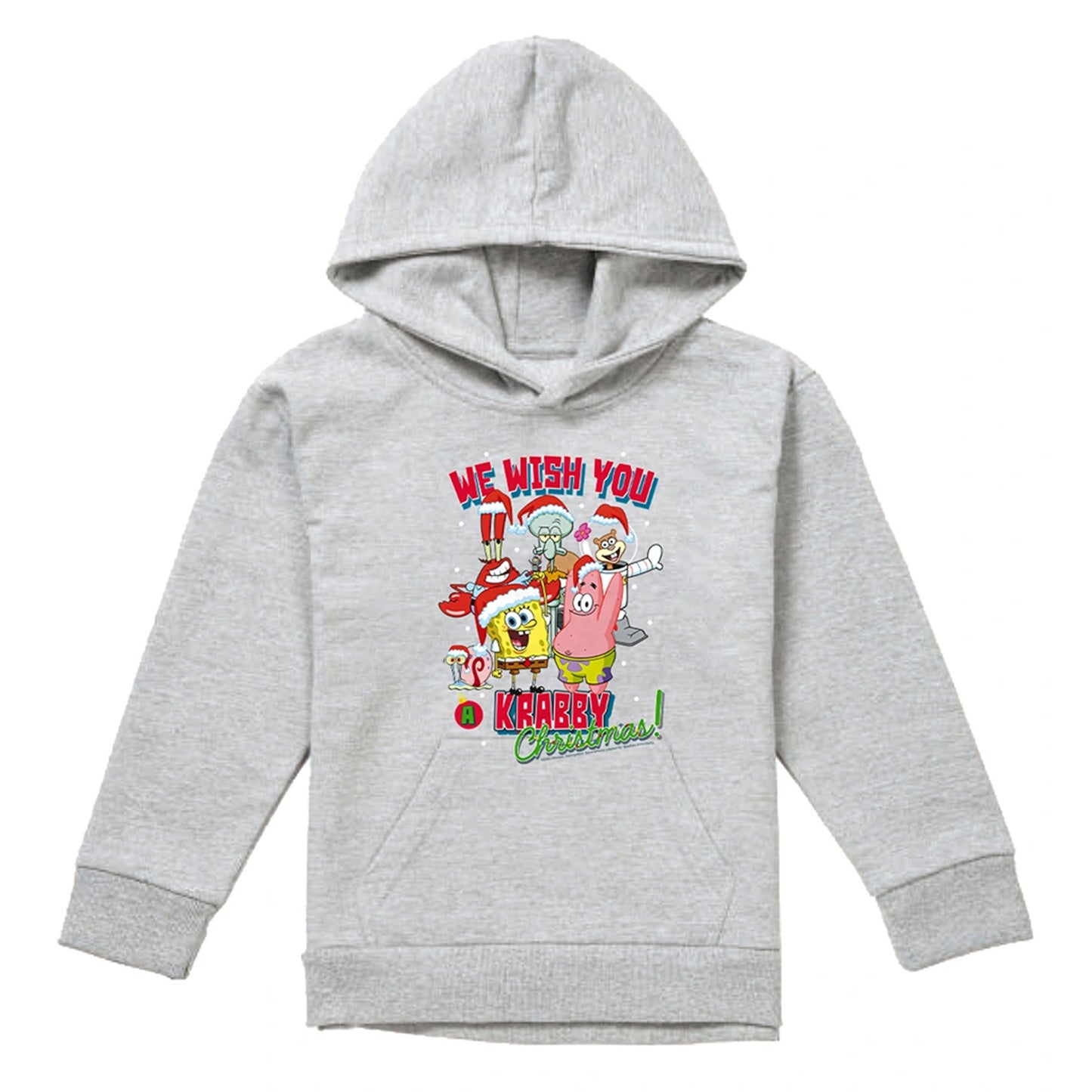 Athletic - Front - SpongeBob SquarePants Childrens-Kids Crabby Christmas Heather Hoodie