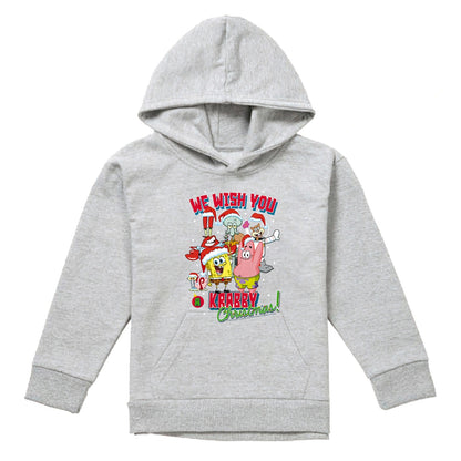 Athletic - Front - SpongeBob SquarePants Childrens-Kids Crabby Christmas Heather Hoodie