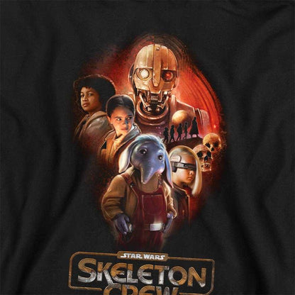 Black - Side - Star Wars: Skeleton Crew Childrens-Kids Group Hoodie