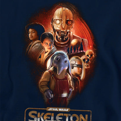 Navy - Side - Star Wars: Skeleton Crew Childrens-Kids Group Hoodie
