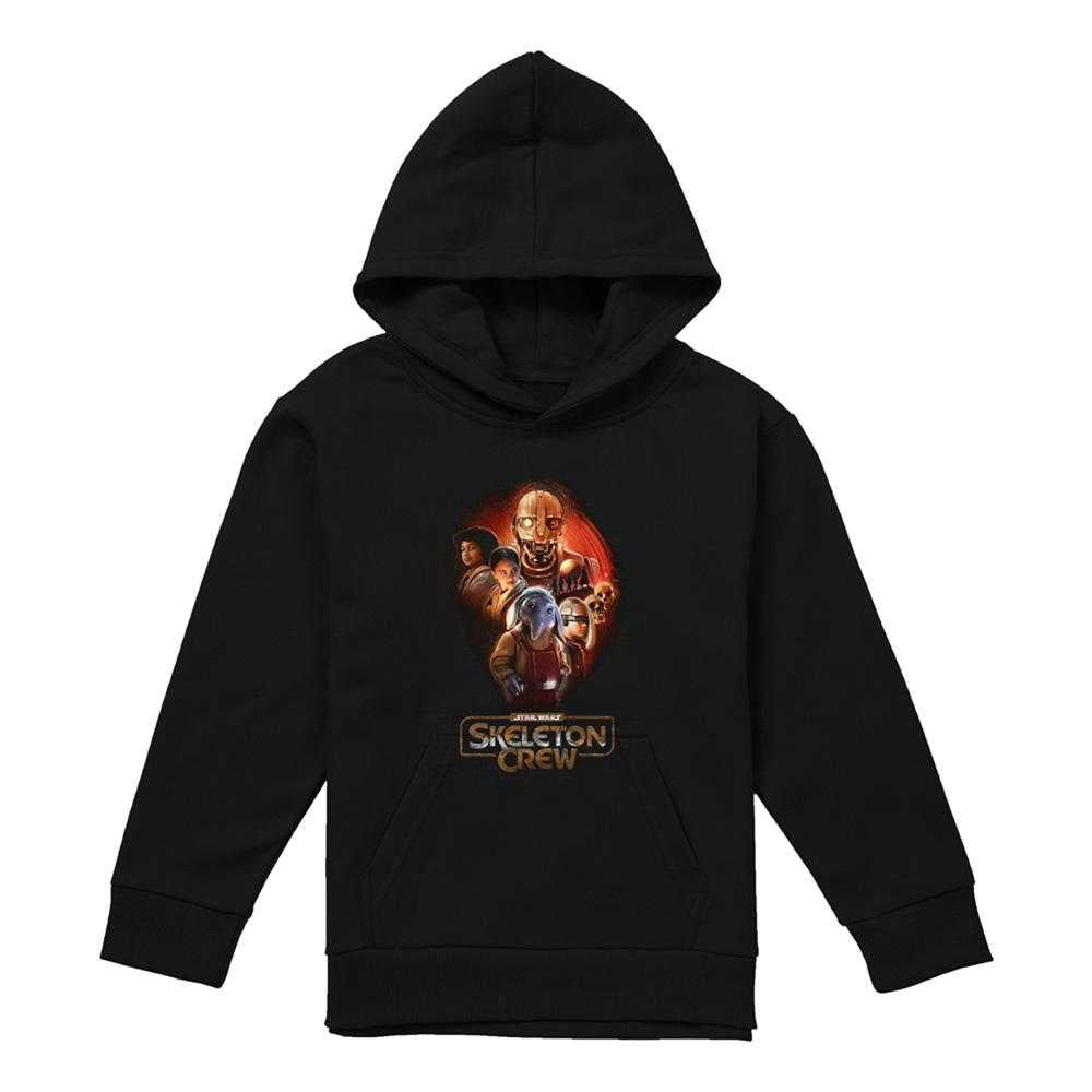 Black - Front - Star Wars: Skeleton Crew Childrens-Kids Group Hoodie