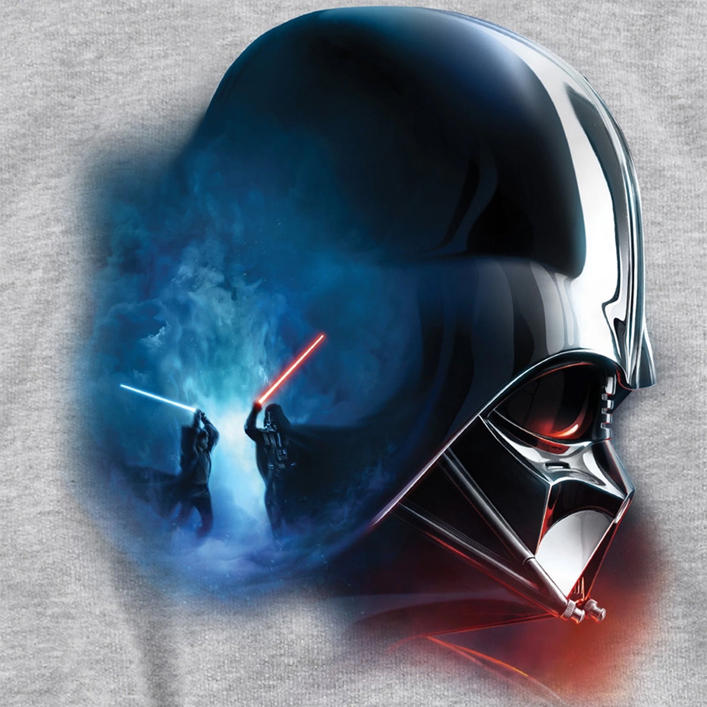 Athletic - Side - Star Wars: Obi-Wan Kenobi Childrens-Kids Darth Vader Poster Heather Pull Over Hoodie