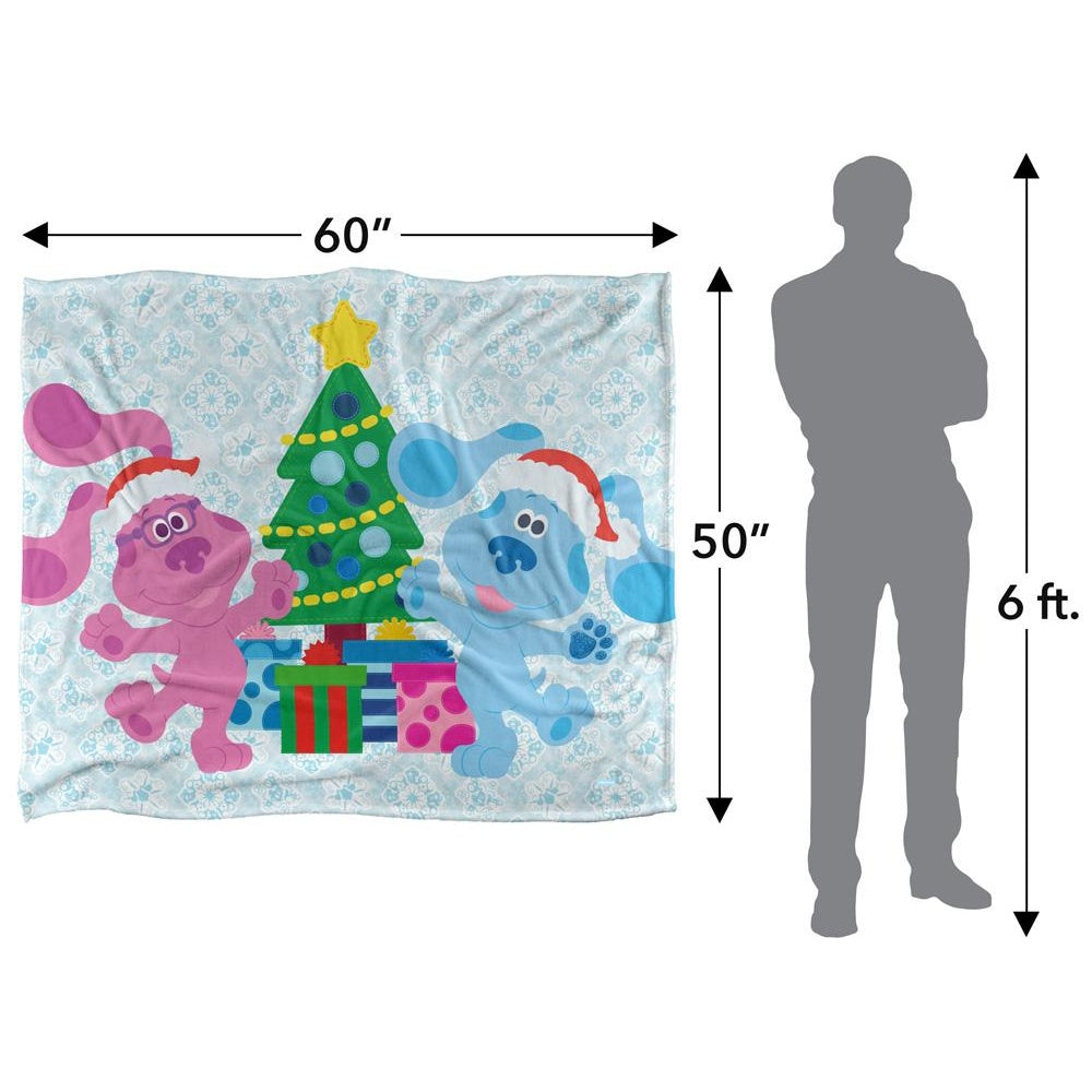 Multicoloured - Pack Shot - Blue´s Clues Silky Magenta Christmas Supersoft Blanket