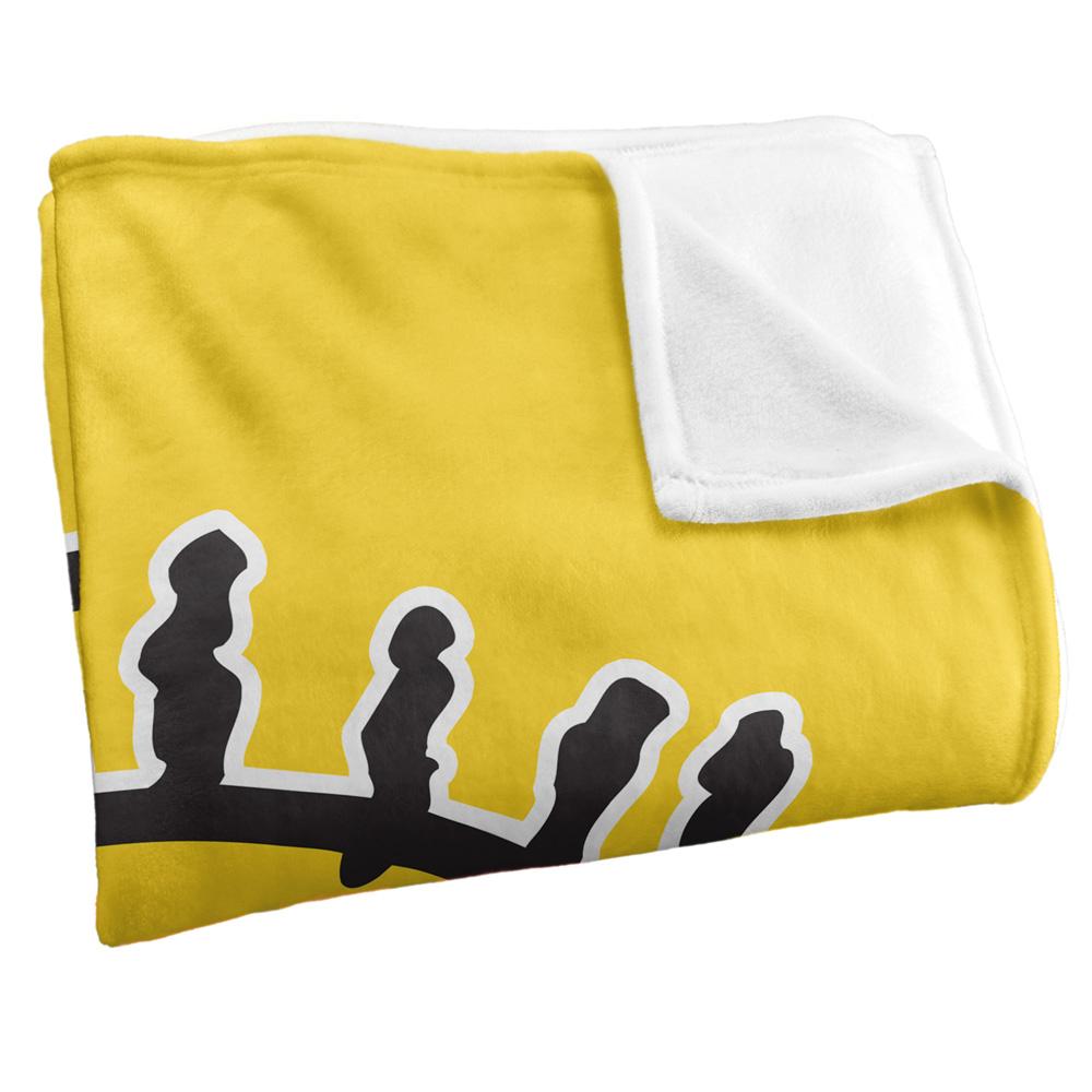 Yellow-Black-Red - Side - All That Silky Logo Supersoft Blanket