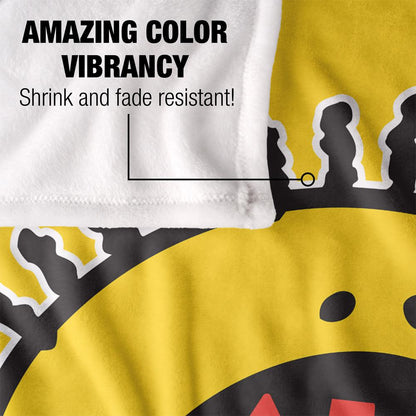 Yellow-Black-Red - Lifestyle - All That Silky Logo Supersoft Blanket