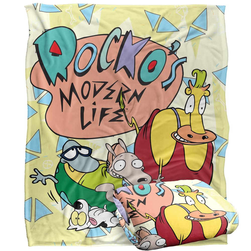 Multicoloured - Back - Rocko´s Modern Life Silky Logo Supersoft Blanket