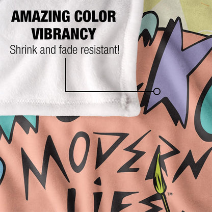 Multicoloured - Lifestyle - Rocko´s Modern Life Silky Logo Supersoft Blanket