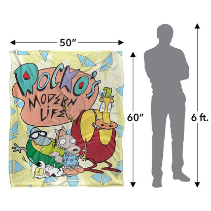 Multicoloured - Pack Shot - Rocko´s Modern Life Silky Logo Supersoft Blanket