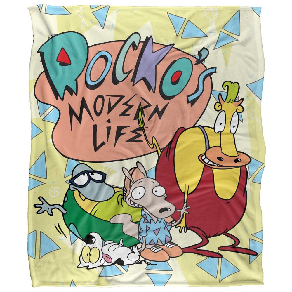 Multicoloured - Front - Rocko´s Modern Life Silky Logo Supersoft Blanket