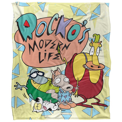 Multicoloured - Front - Rocko´s Modern Life Silky Logo Supersoft Blanket