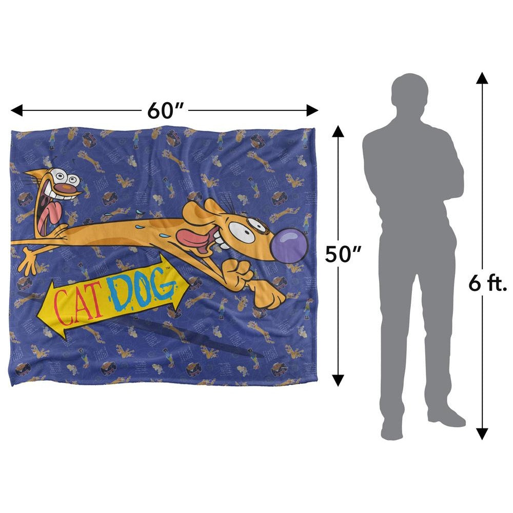 Multicoloured - Pack Shot - CatDog Silky Running Supersoft Blanket