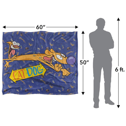 Multicoloured - Pack Shot - CatDog Silky Running Supersoft Blanket