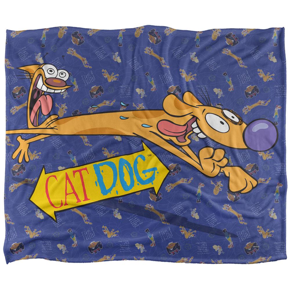 Multicoloured - Front - CatDog Silky Running Supersoft Blanket