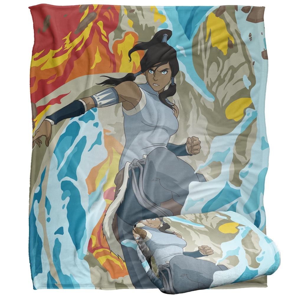 Multicoloured - Back - The Legend of Korra Avatar Silky Supersoft Blanket