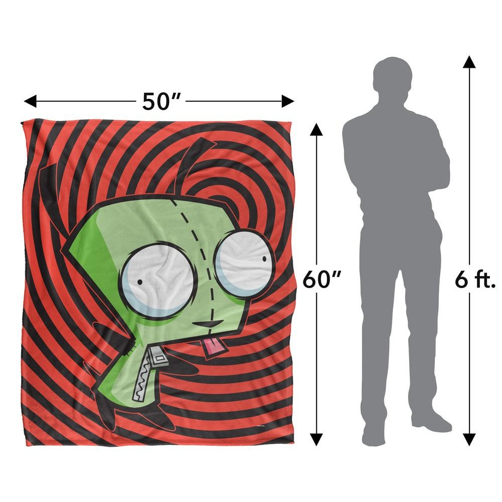 Red-Black-Green - Pack Shot - Invader Zim Silky Spiral Gir Supersoft Blanket
