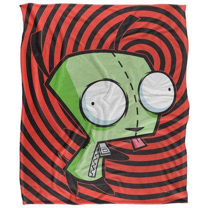 Red-Black-Green - Front - Invader Zim Silky Spiral Gir Supersoft Blanket
