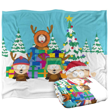 Multicoloured - Back - South Park Cartman Santa Silky Reindeer Supersoft Blanket