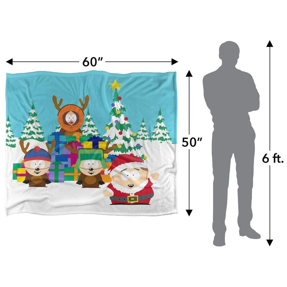 Multicoloured - Pack Shot - South Park Cartman Santa Silky Reindeer Supersoft Blanket