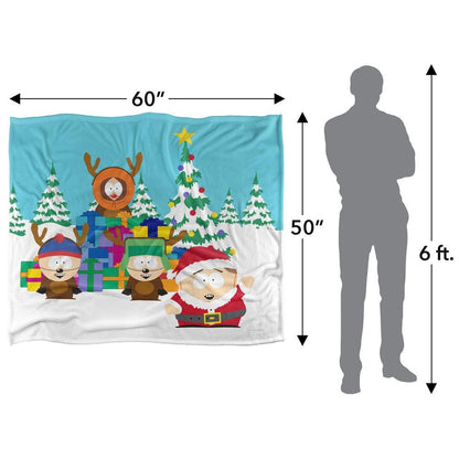 Multicoloured - Pack Shot - South Park Cartman Santa Silky Reindeer Supersoft Blanket
