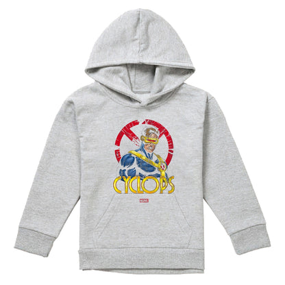 Athletic Heather - Front - X-Men Childrens-Kids Cyclops Logo Heather Pull Over Hoodie