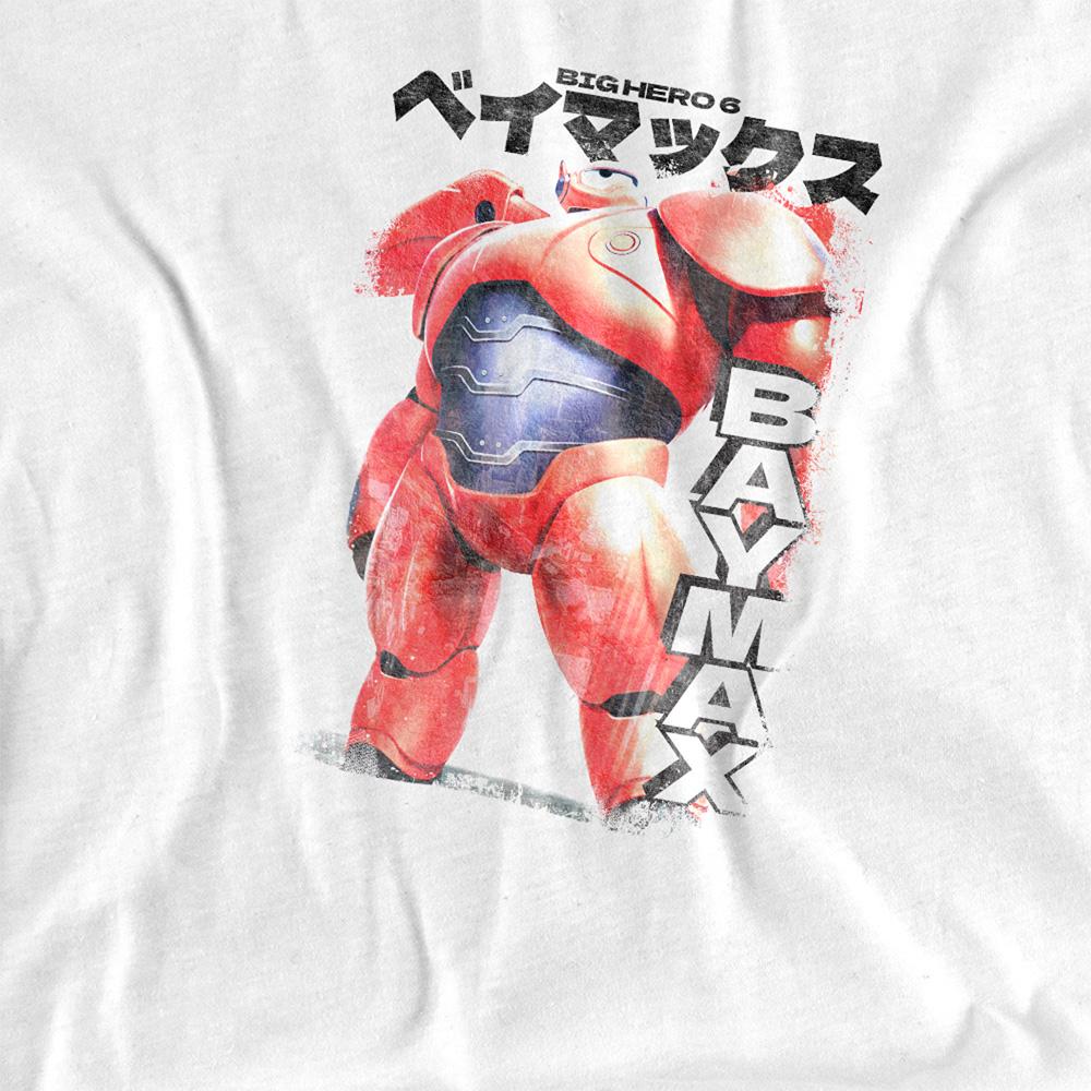 White - Side - Big Hero 6 Boys Baymax Poster T-Shirt