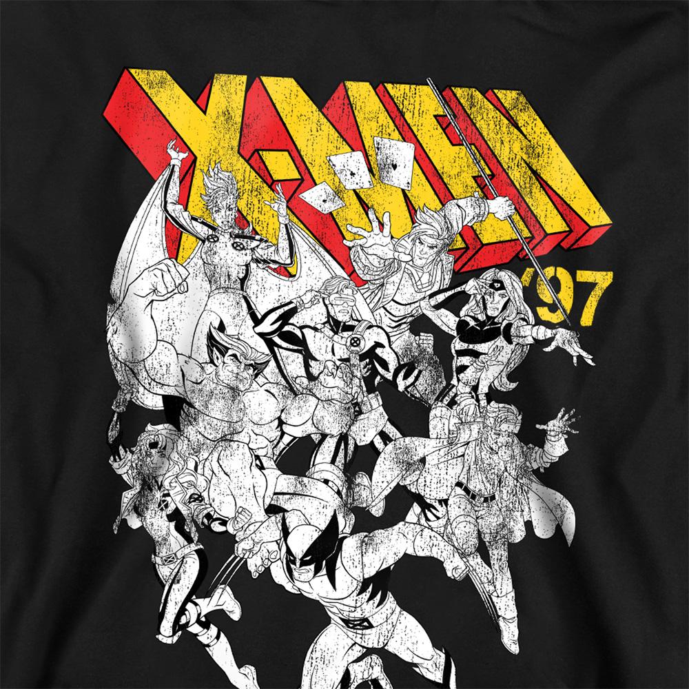 Navy - Back - X-Men Childrens-Kids Retro Team Pull Over Hoodie