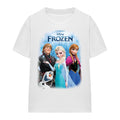 White - Side - Frozen Womens-Ladies Elsa Anna Kristoff Olaf Poster T-Shirt