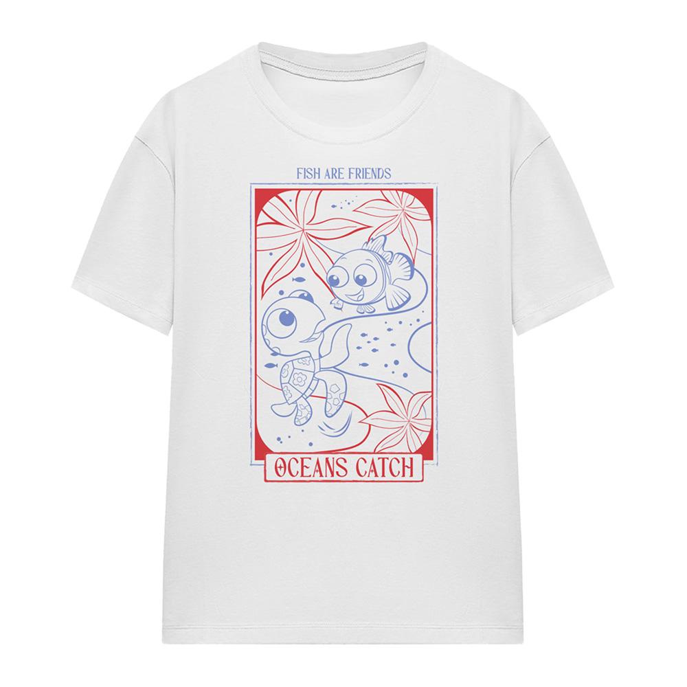 White - Front - Finding Nemo Womens-Ladies Ocean Buddies T-Shirt