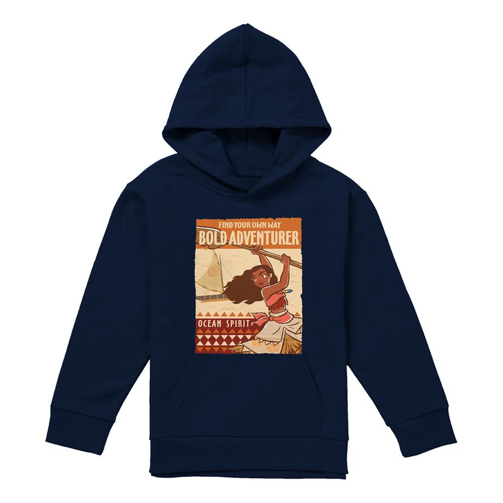 Navy - Front - Moana Unisex Adult Bold Adventurer Hoodie