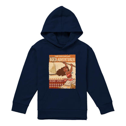 Navy - Front - Moana Unisex Adult Bold Adventurer Hoodie