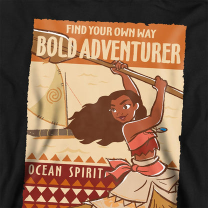 Black - Back - Moana Unisex Adult Bold Adventurer Hoodie