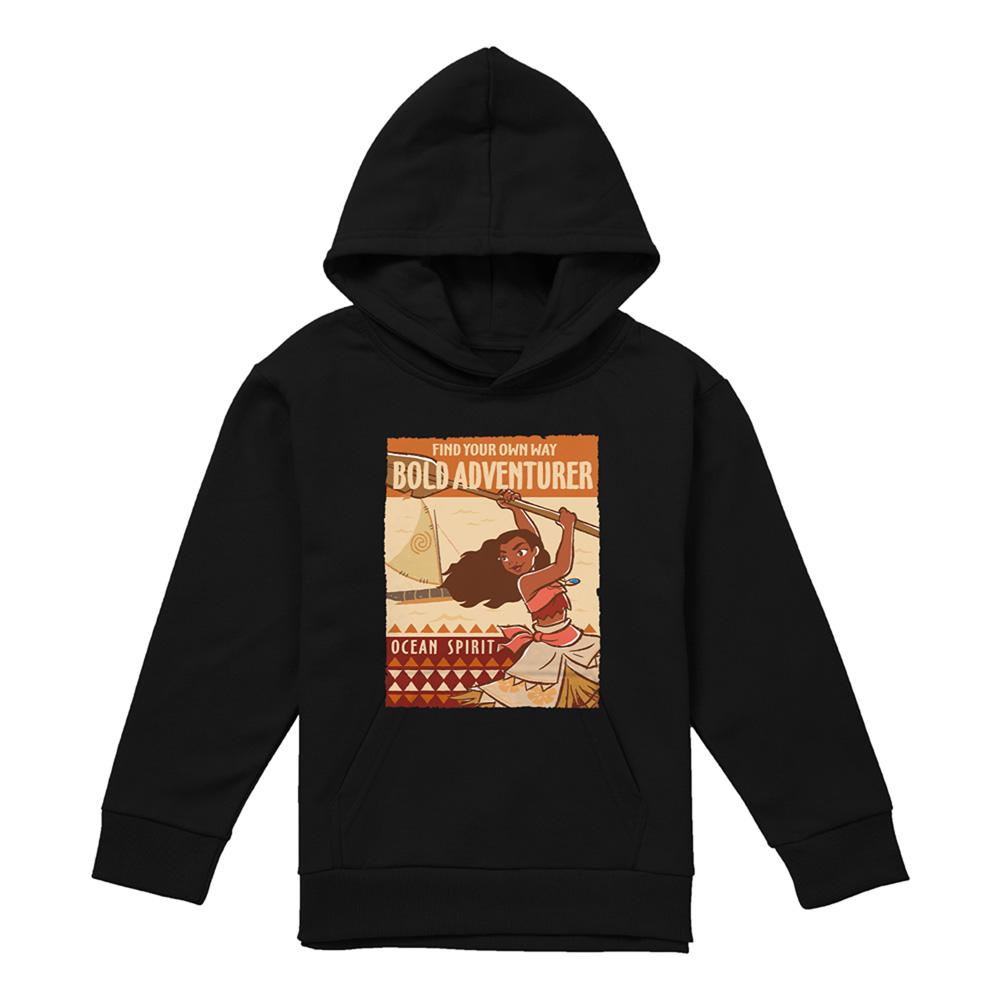 Black - Front - Moana Unisex Adult Bold Adventurer Hoodie