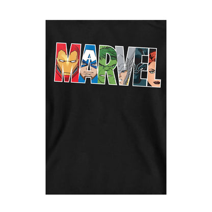 Black - Side - The Avengers Childrens-Kids Brick Logo Pullover Hoodie