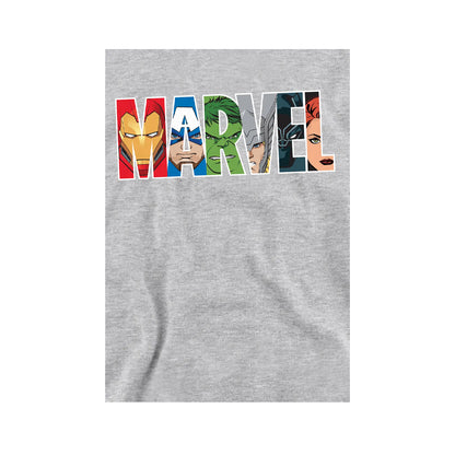Athletic Heather - Side - The Avengers Childrens-Kids Brick Logo Pullover Hoodie