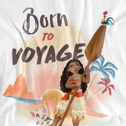 White - Pack Shot - Moana Womens-Ladies Born To Voyage T-Shirt