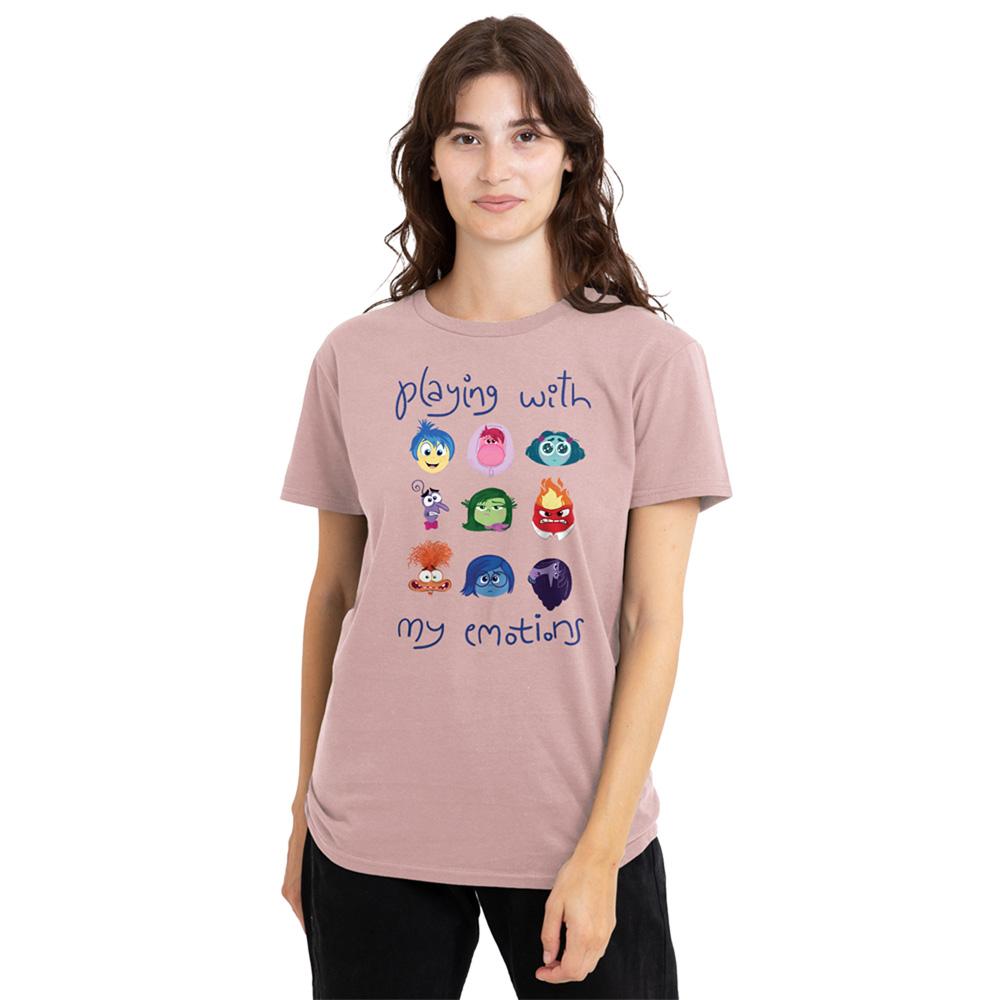 Powder Rose - Back - Inside Out 2 Womens-Ladies Playing With My Emotions T-Shirt