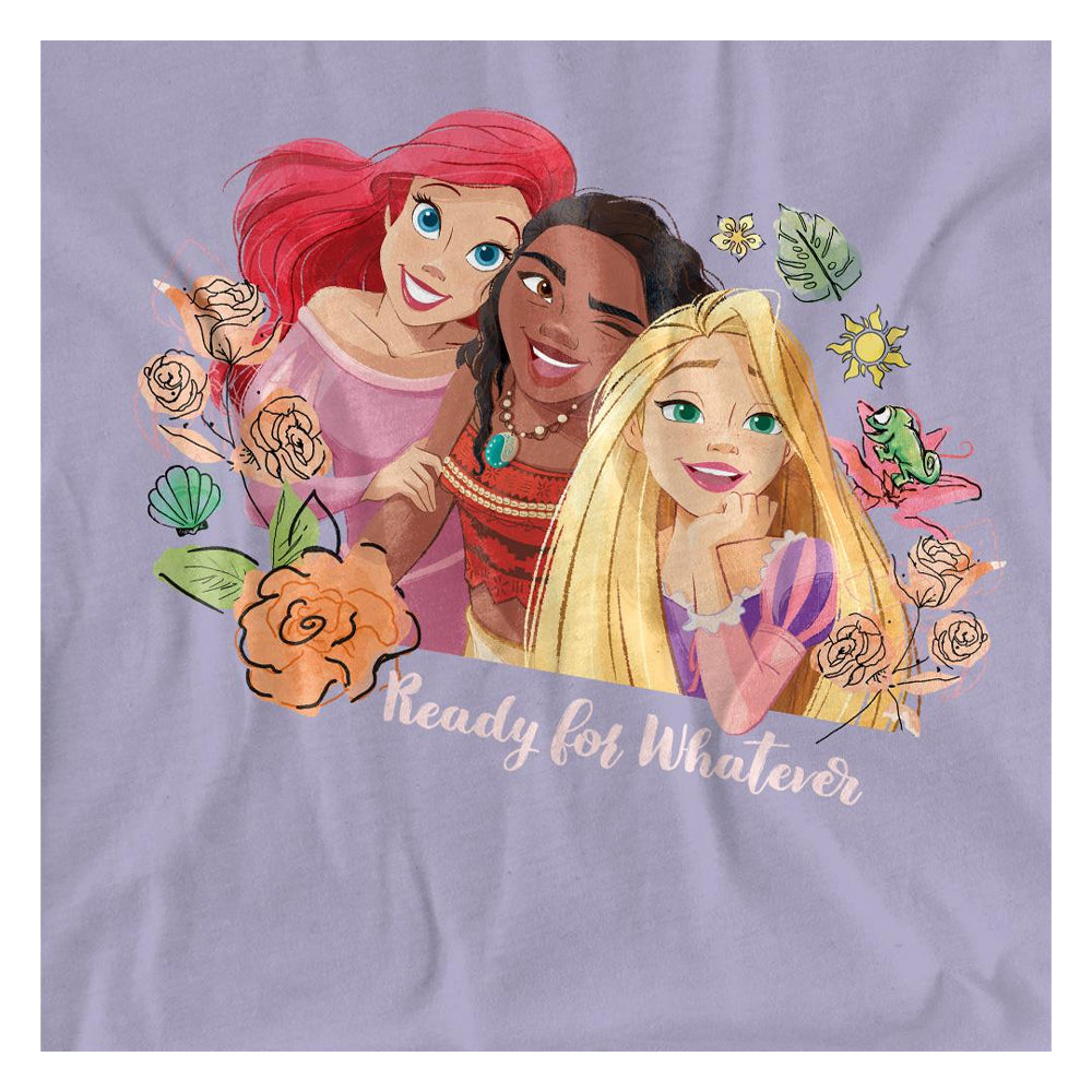 Lavender - Side - Disney Princess Womens-Ladies Ready For Whatever Ariel Moana Rapunzel T-Shirt