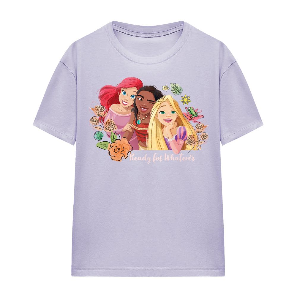 Lavender - Front - Disney Princess Womens-Ladies Ready For Whatever Ariel Moana Rapunzel T-Shirt
